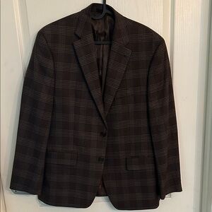 Ralph Lauren Dark Brown Checkered Blazer (like new)